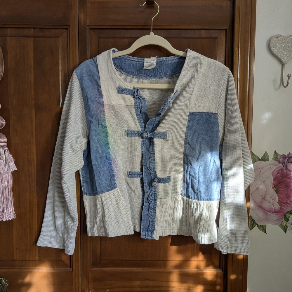 Patchwork Button-Up Vintage Jacket - image 1